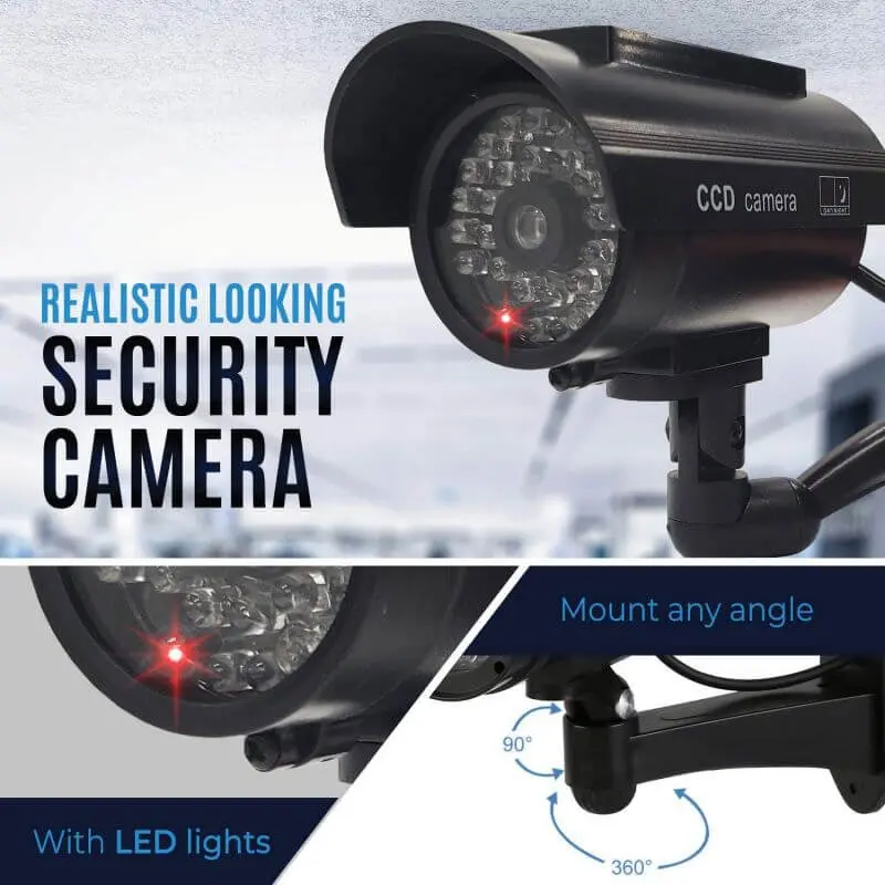 Solar Power Fake Camera Outdoor Security CCTV Surveillance Dummy Camera with LED