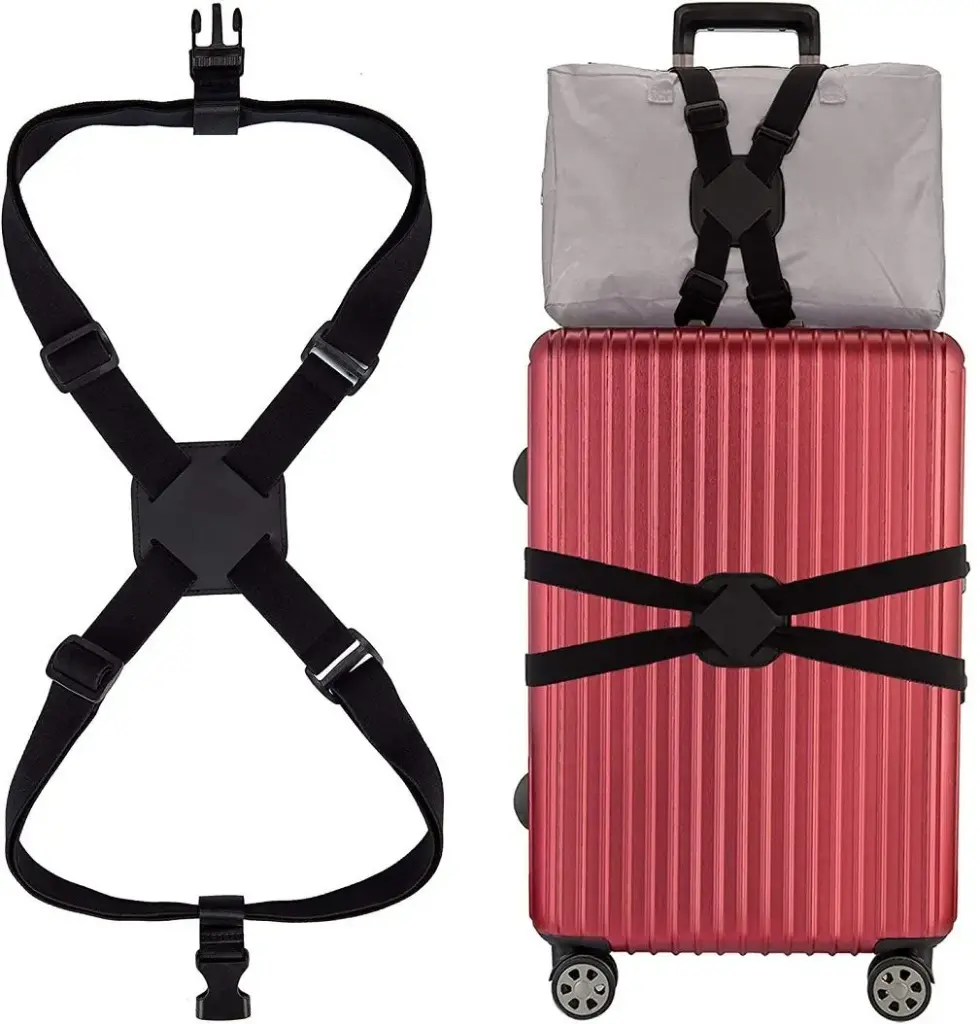 Adjustable Suitcase Elastic Strap Belt with Buckles for Luggage Bag