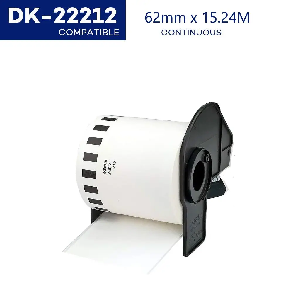 DK22212 Compatible Brother DK-22212 Continuous Label Roll 62mm x 15.24m