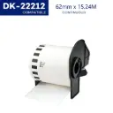 DK22212 Compatible Brother DK-22212 Continuous Label Roll 62mm x 15.24m