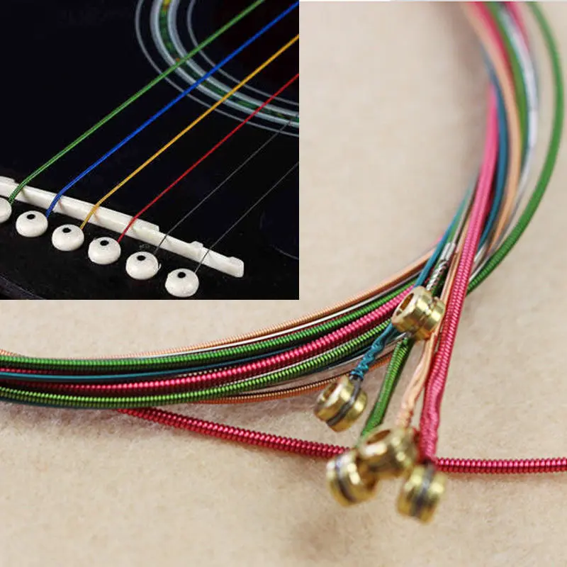 6pcs/SET Colour Strings For Acoustic Guitar