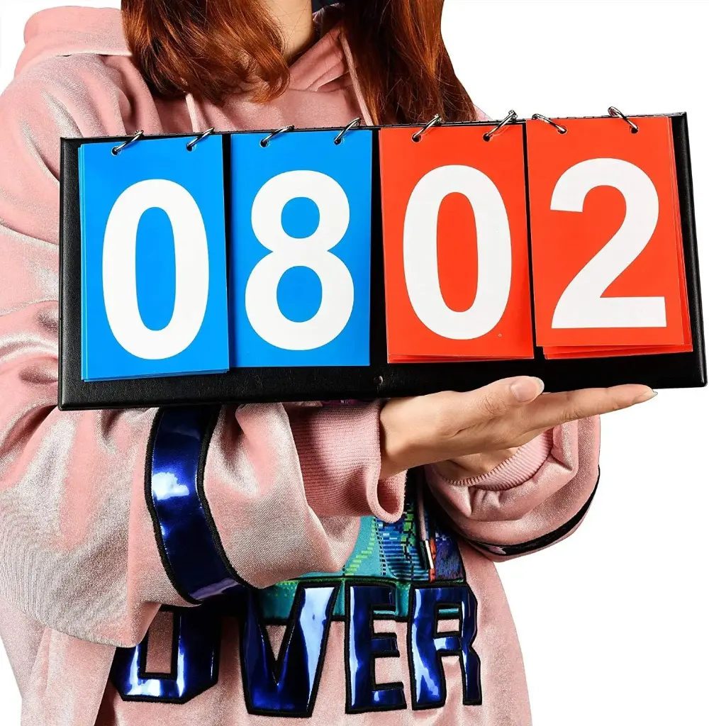 Portable Scoreboard - 4 Digit Flip Sports Scoreboard for Table Tennis Basketball