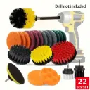 22PCs Electric Drill Brush Set Scrub Pads Power Scrubber Brush Cleaning Kits
