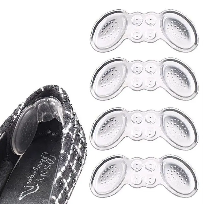 2 Pairs Silicone Gel Heel Pads for Shoes Women Anti-Slip Heel Grips Liner Cushions Inserts